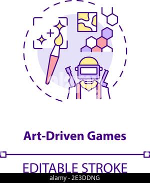 Art driven games concept icon Stock Vector