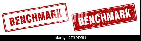 benchmark square stamp. benchmark grunge sign set Stock Vector