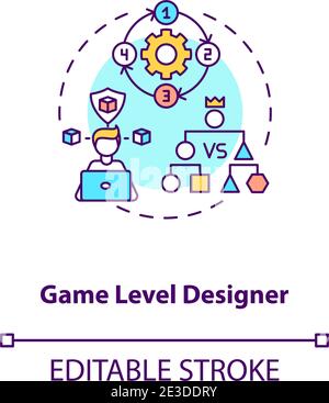 Game level designer concept icon Stock Vector