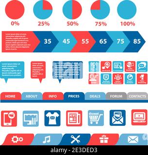 Flat Web And Mobile Interface. Design Elements. Stock Vector
