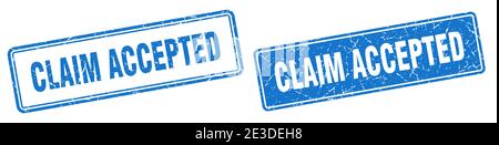 claim accepted square stamp. claim accepted grunge sign set Stock Vector
