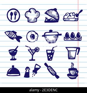 Hand Drawn Vector Illustration Set of Social Media Sign and Symbol. Stock Vector