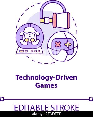 Technology driven games concept icon Stock Vector