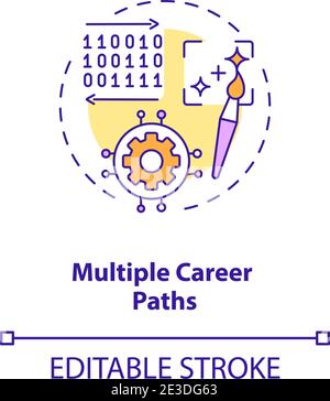 Multiple career paths concept icon Stock Vector