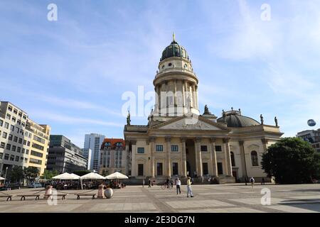 GERMANY, BERLIN, GENDARMENMARKT - JUNE 08, 2018: New Church on Gendarmenmarkt in Berlin Stock Photo