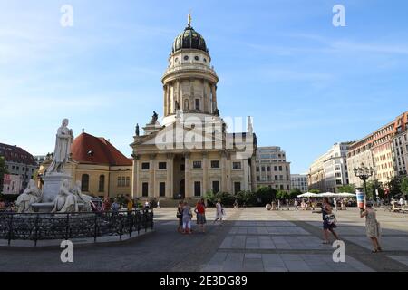 GERMANY, BERLIN, GENDARMENMARKT - JUNE 08, 2018: French Cathedral on Gendarmenmarkt in Berlin Stock Photo