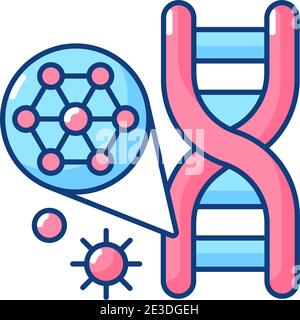 DNA structure RGB color icon Stock Vector