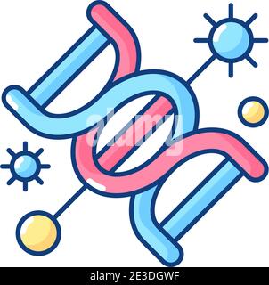 Genetics RGB color icon Stock Vector