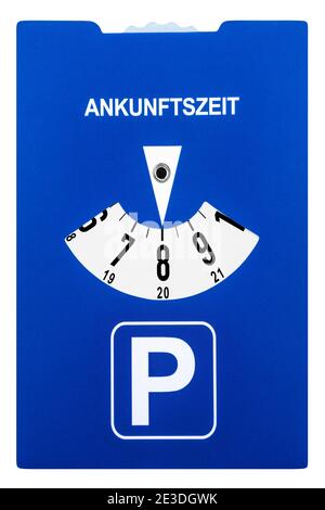 Blue German parking disc close up Stock Photo - Alamy