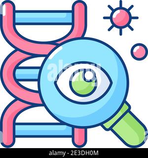 Genetic research RGB color icon Stock Vector
