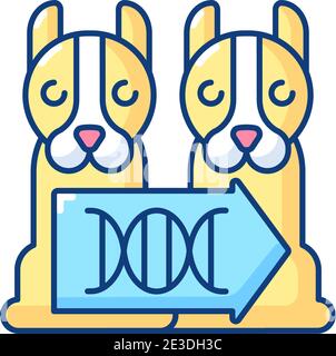 Cloning RGB color icon Stock Vector