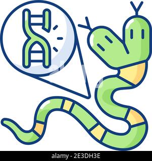 Genetic mutation RGB color icon Stock Vector