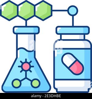 Medical biotechnology RGB color icon Stock Vector