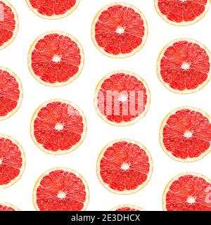 Grapefruit pattern on white background Stock Photo