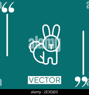 rabbit vector icon Linear icon. Editable stroke line Stock Vector