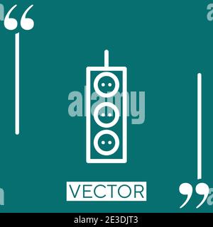 three electric plugs vector icon Linear icon. Editable stroke line Stock Vector