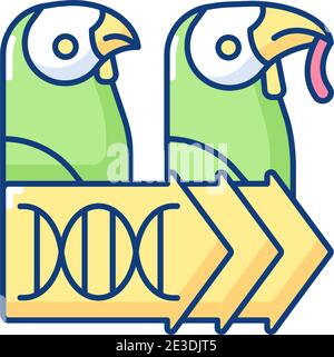Evolutionary genetics RGB color icon Stock Vector