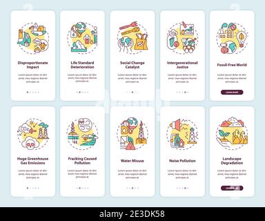 Social change catalyst onboarding mobile app page screen with concepts Stock Vector