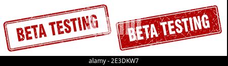 beta testing square stamp. beta testing grunge sign set Stock Vector