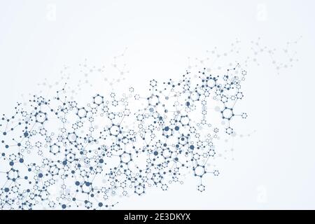 Structure molecule and communication. Dna, atom, neurons. Scientific concept for your design. Connected lines with dots. Medical, technology Stock Vector