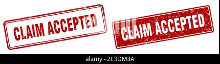 claim accepted square stamp. claim accepted grunge sign set Stock Vector