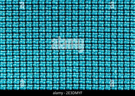 Abstract green and black synthetic fabric linen. Detail of canvas textile material texture and background. Stock Photo