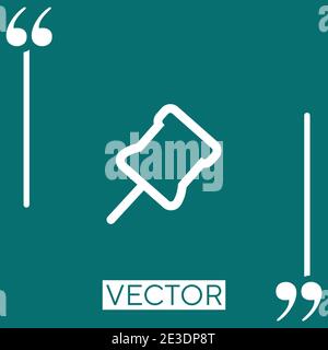 pin office supply outline Linear icon. Editable stroke line Stock Vector