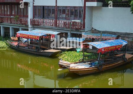 Fengjing, Shanghai, China - July 28, 2015: Canals of Fengjing Ancient Town, old town in Shanghai, China Stock Photo