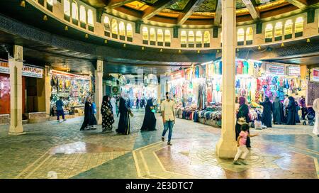 Muscat, Oman, December 3, 2016: Shops at Mutrah Souk - the largest market in Muscat Oman Stock Photo