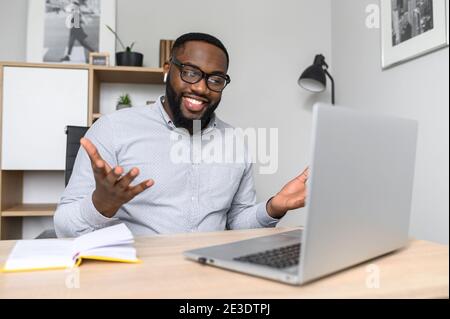 African-American businessman working remotely Stock Photo