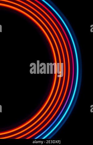 red-blue light circles on a black background Stock Photo