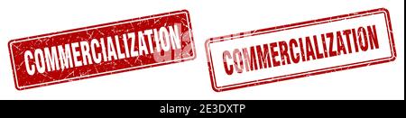 commercialization square stamp. commercialization grunge sign set Stock Vector