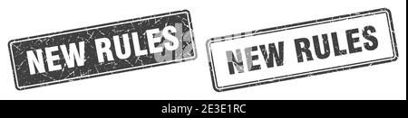 new rules square stamp. new rules grunge sign set Stock Vector