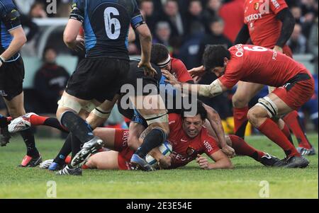 Byron Kelleher during the Heineken Cup Rugby match, Stade Toulousain vs Glasgow at the Ernest Wallon Stadium in Toulouse, France on January 17, 2009. Photo by Steeve McMay/Cameleon/ABACAPRESS.COM Stock Photo