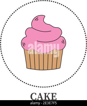 Abstract beautiful cake on white background - Vector illustration Stock Vector