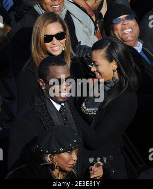 Jay-Z and Beyonce Knowles attend the 2009 NBA All-Star Game held