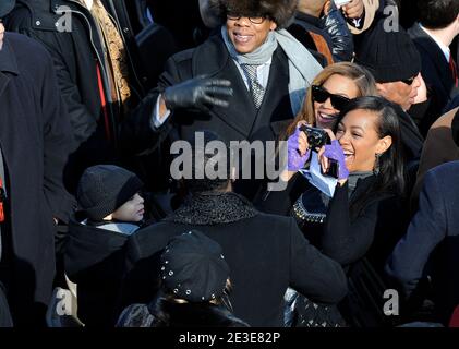 Jay-Z and Beyonce Knowles attend the 2009 NBA All-Star Game held