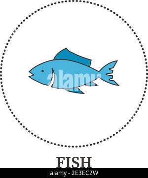 Abstract sea fish on white background - Vector illustration Stock Vector