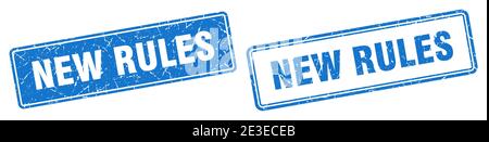 new rules square stamp. new rules grunge sign set Stock Vector