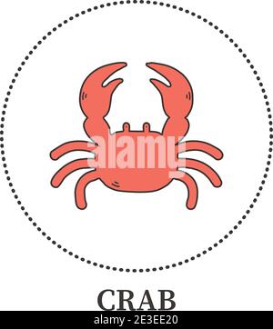 Abstract sea crab on white background - Vector illustration Stock Vector