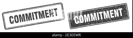 commitment square stamp. commitment grunge sign set Stock Vector