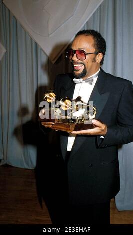 Quincy Jones at The 24th Annual Grammy Awards on February 24, 1982, at the Shrine Auditorium in Los Angeles Credit: Ralph Dominguez/MediaPunch Stock Photo