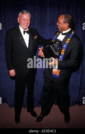 Frank Sinatra and Quincy Jones December 5, 1990. Credit: Ralph Dominguez/MediaPunch Stock Photo