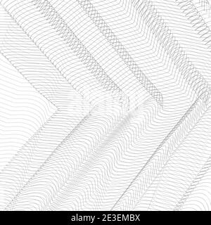 Thin gray net draped in the form of angles. Line art design. Vector tech abstract background. Striped pattern. Monochrome ripple subtle curves. EPS10 Stock Vector