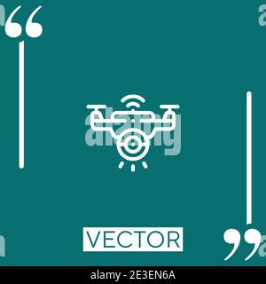 drone vector icon Linear icon. Editable stroked line Stock Vector