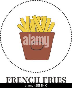 Abstract French fries on white background - Vector illustration Stock Vector