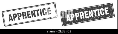 apprentice square stamp. apprentice grunge sign set Stock Vector