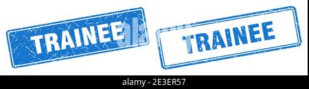 trainee square stamp. trainee grunge sign set Stock Vector
