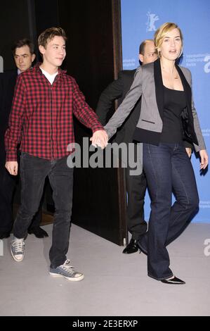 Actors David Kross and Kate Winslet attend the photocall for 'The Reader' as part of the 59th Berlin Film Festival at the Grand Hyatt Hotel in Berlin, Germany on February 6, 2009. Photo by Mehdi Taamallah/ABACAPRESS.COM Stock Photo
