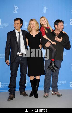 (L-R) Director Francois Ozon, actors Alexandra Lamy, Melusine Mayance and Sergi Lopez attend the 'Ricky' photocall during the 59th Berlin International Film Festival at the Grand Hyatt Hotel on February 6, 2009 in Berlin, Germany. Photo by Mehdi Taamallah/ABACAPRESS.COM Stock Photo